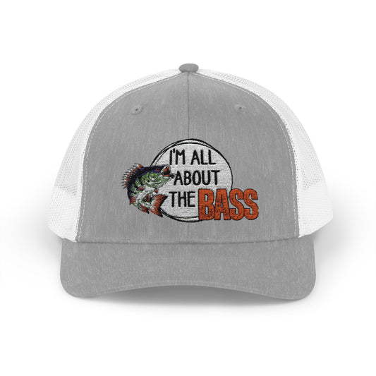 Fishing Bass Snapback Cap, Outdoor Dad Gift, Fisherman Hat, Fishing Lover Gift, Bass Fishing Cap, Trucker Hat