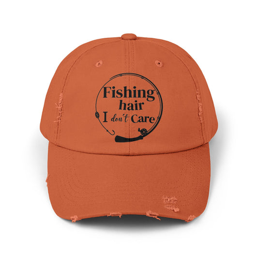 Distressed Cap, Fishing Hair I Don't Care