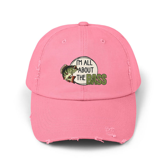 Distressed Fishing Cap, Green Im all about the bass