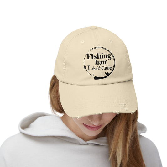 Distressed Cap, Fishing Hair I Don't Care